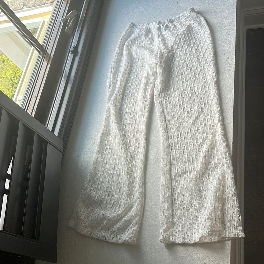 Mesh white pants size small